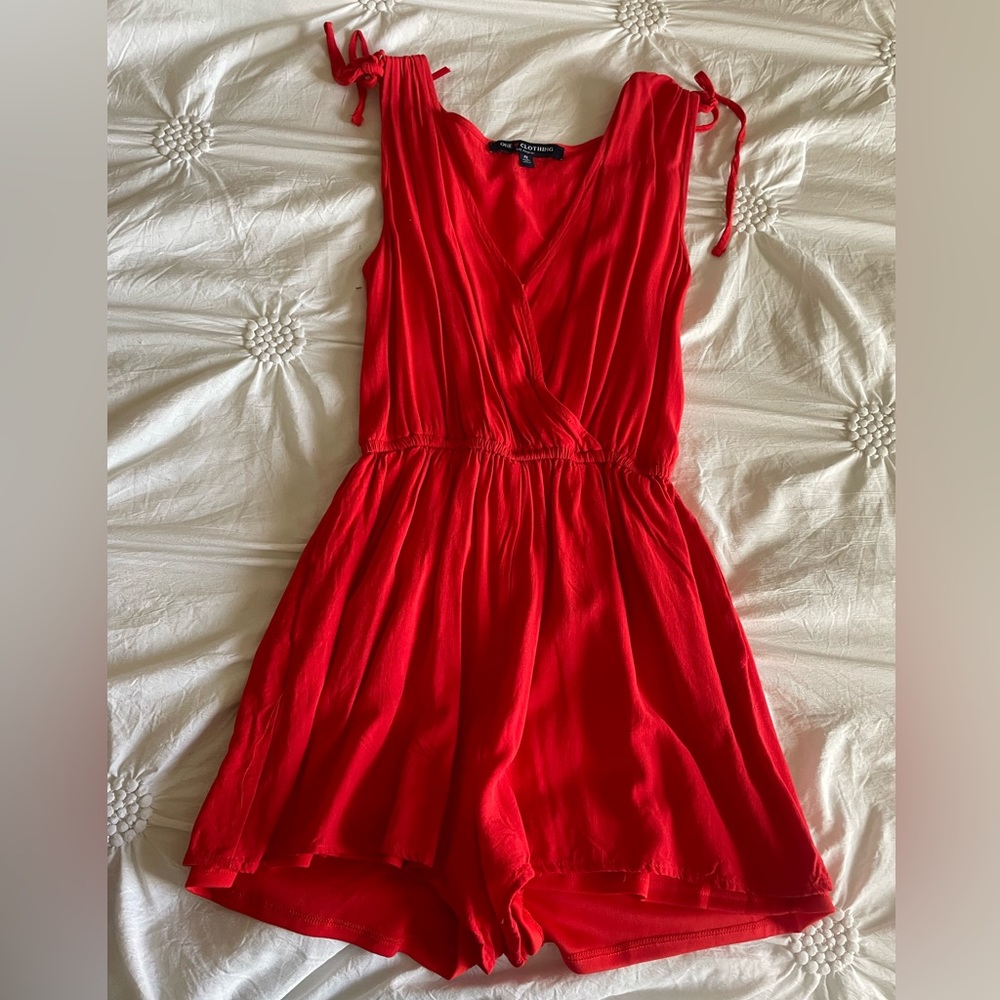 Red romper size xs like new worn once